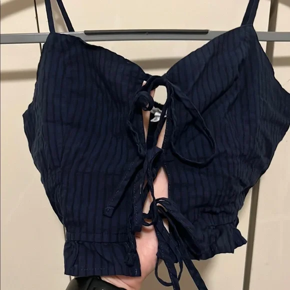 Navy Blue Women's Top - Picture 3 of 4